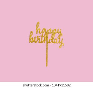 Happy Birthday Letter Stick Overhead View - Flatlay