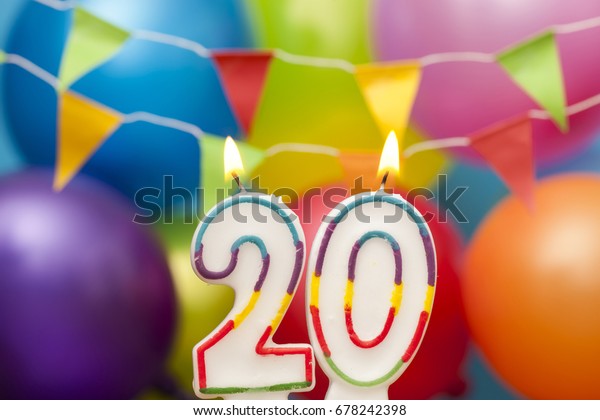 Happy Birthday Number 20 Celebration Candle Stock Photo (Edit Now ...