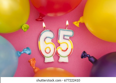 Happy Birthday Number 65 Celebration Candle Stock Photo 677222410 ...
