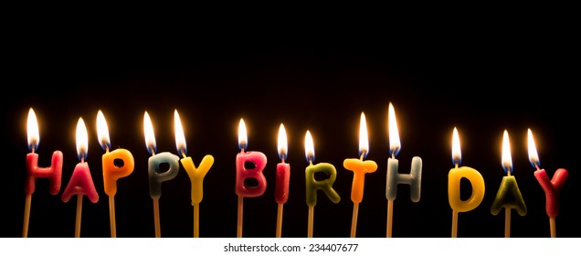 Happy Birthday Text Lit Candles Stock Photo 234407677 | Shutterstock