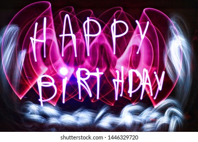 Happy Birthday Word Written Led Lights Stock Photo 1446329720 ...