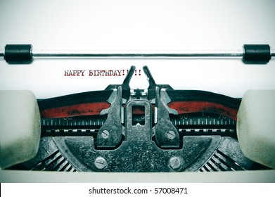 happy birthday written with an old typewriter