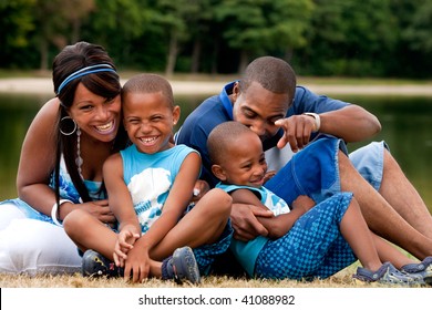 Happy Black Family Enjoying Their Free Day