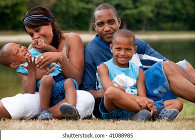 Happy Black Family Enjoying Their Free Day