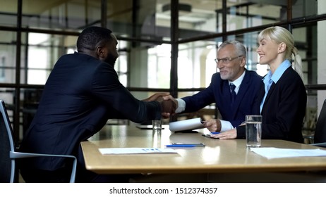 Happy Black Man Company Boss Shaking Stock Photo 1512374357 | Shutterstock