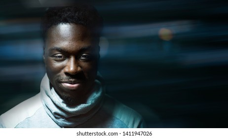 Happy Black Man Wearing Turtle Neck Stock Photo 1411947026 | Shutterstock