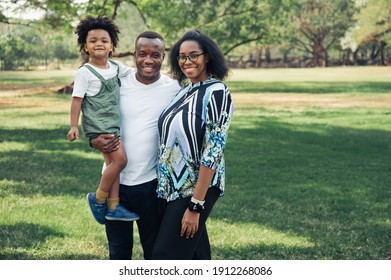 Happy Black People Family In Garden