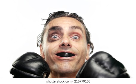 Happy Boxer Man Shows His Gum Shield