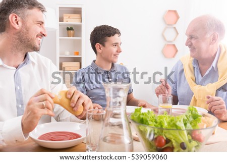 Similar – Image, Stock Photo Happy father´s day,boy with false mustache on stick