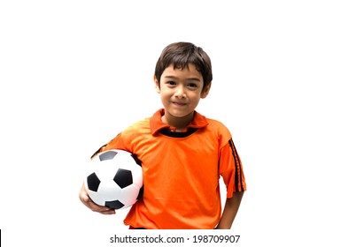 Happy Boy With Soccer Ball