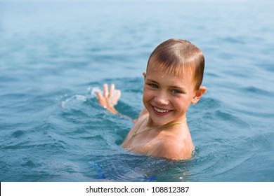 Happy Boy Swimming Sea Stock Photo 108812387 | Shutterstock