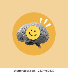 happy brain, healthy brain, mental health, example of good mental health, brain, mental education, brain representation, self well-being, inner well-being - Shutterstock ID 2334950537