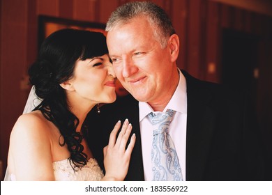 Happy Bride With Father