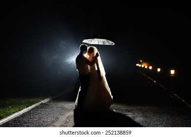 Happy Bride And Groom On Their Wedding Day