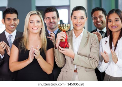 happy business team winning a competition