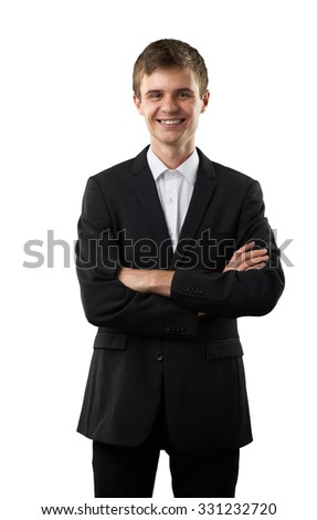 happy businessman is smiling and pleasure