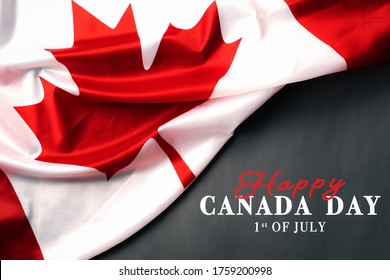 Happy Canada Day With Canada Flag Background