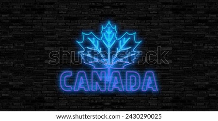 Happy Canada Day Greeting Card Design template modern trend style. Canadian Day Neon sign, light banner. 1 July Canadian Day. Vector illustration. Editing text neon sign.