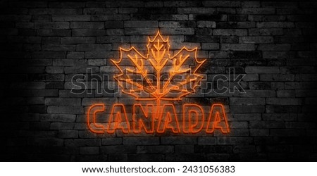 Happy Canada Day Greeting Card Design template modern trend style. Canadian Day Neon sign, light banner. 1 July Canadian Day. Vector illustration. Editing text neon sign.