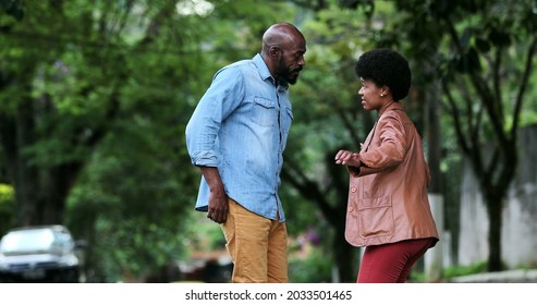 Happy Carefree Black Couple Dancing Together Outside In Street