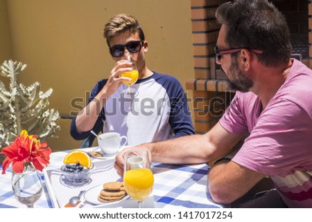 Similar – Group of people having fun in a summer day