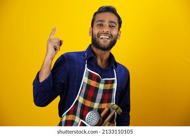 Happy Chef Boy Giving Thumbs Up Isolated Images With Apron Food Or Hotel Management Concept