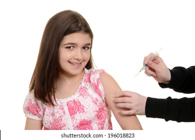 Happy Child Getting Immunization Injection