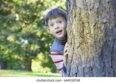 Happy Child Playing Hide Seek Nature Stock Photo 644518768 | Shutterstock