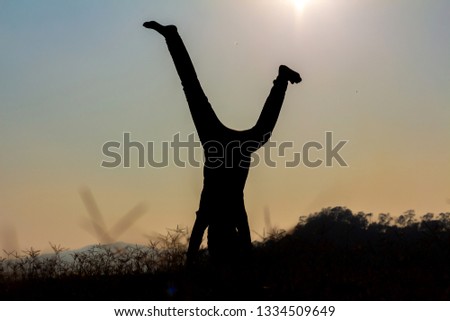 Similar – Image, Stock Photo Living wind power plant