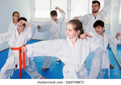 Happy Children Attempting Master New Moves Stock Photo 1069748873 ...