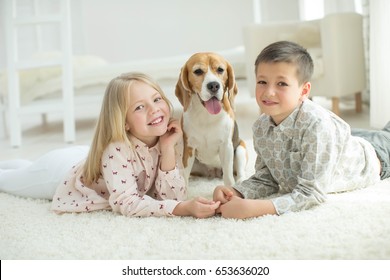 Happy Children Dog Stock Photo 653636020 | Shutterstock