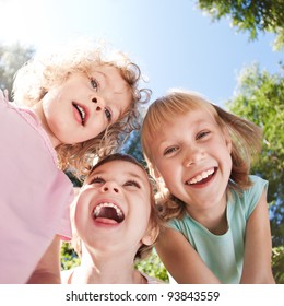 Happy Children Having Fun In Spring