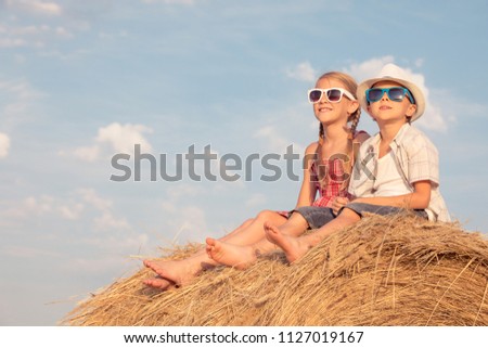 Similar – Happy children playing in the park