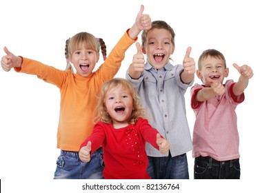 Happy Children Showing Thumb Up