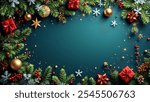 Happy Christmas decorations  social media banner background 