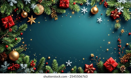 Happy Christmas decorations  social media banner background 