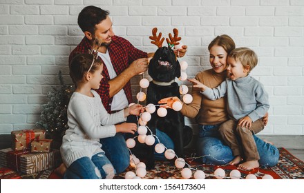 Happy Christmas Family Mother Father Kids Stock Photo 1564173604