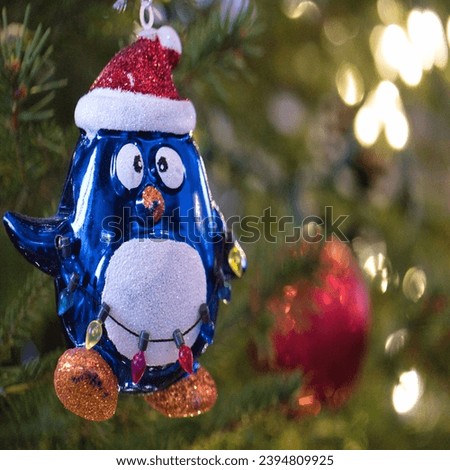 Happy Christmas toodle picture in blue 