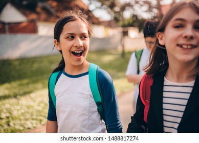 Happy Classmates Going Home After School Stock Photo 1488817274 ...