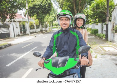 Happy Commercial Motorcycle Taxi Driver Taking Stock Photo 696477157 ...