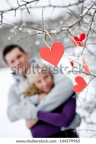 Similar – Foto Bild Labrador mit jungen Frau im Wald