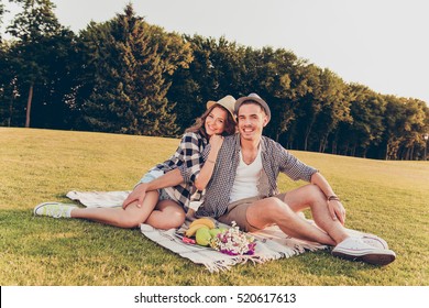 Happy Couple In Love At A Picnic