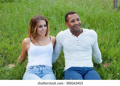 Pretty Girl Her Boyfriend Cuddling Park Stock Photo 305439830 ...