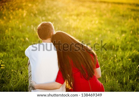 Similar – Image, Stock Photo People watching the sunset