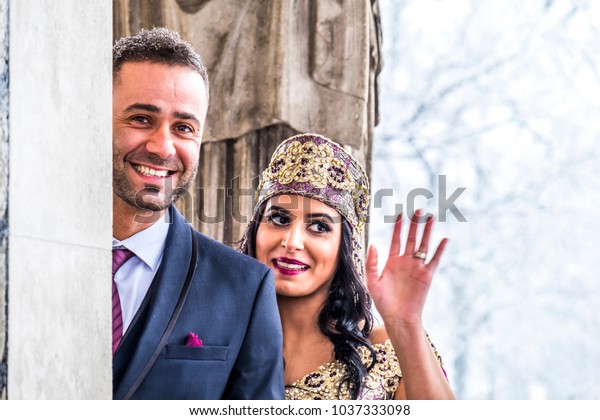 Happy Couple Traditional Turkish Wedding Dress Stock Photo Edit