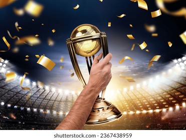 Momento de celebración de la Copa de Oro del Equipo de Cricket Rising.