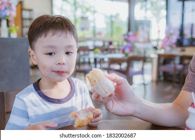 Happy Cute Boy Eating Bread Father Stock Photo 1832002687 | Shutterstock