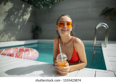 Happy Cute Woman Sunbathing Glasses Stock Stock Photo