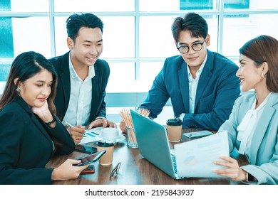 Happy Diverse Employees Team Celebrating Teamwork Stock Photo ...