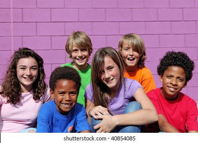 Happy Diverse Kids Or Chldren